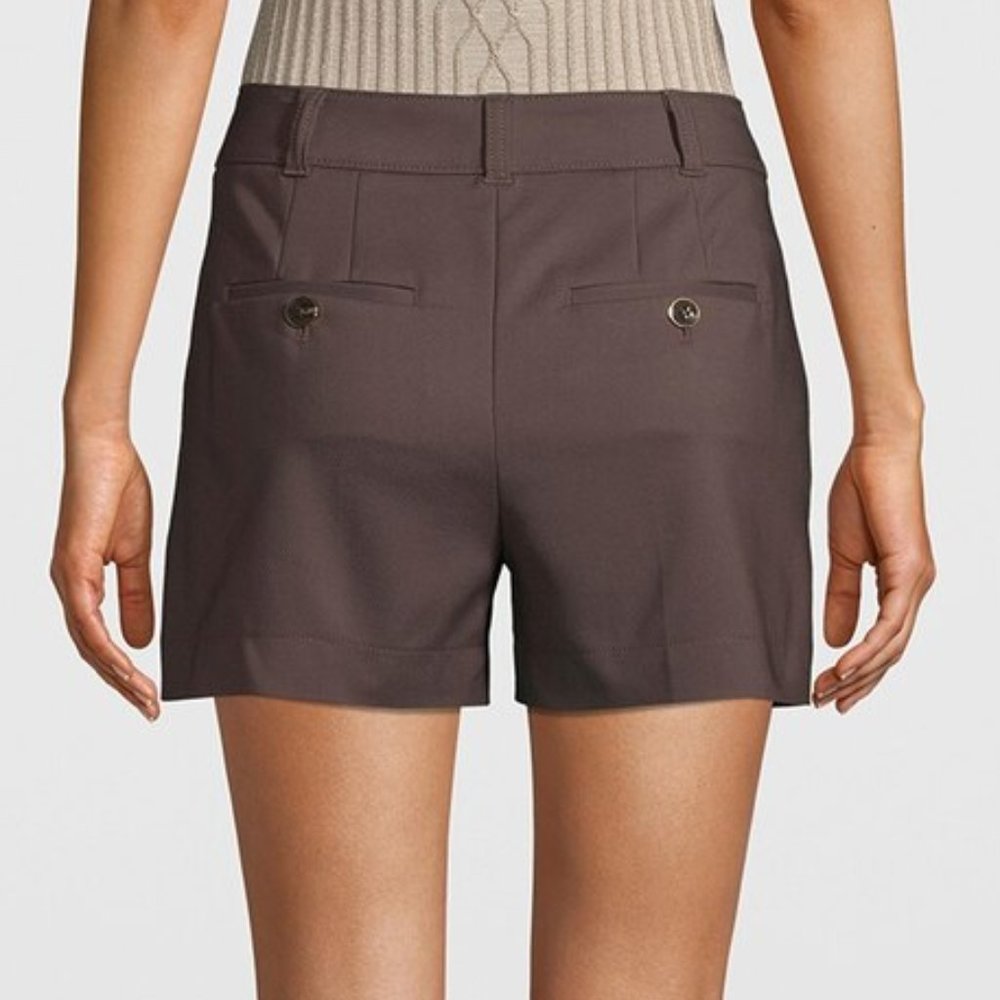 WHITE HOUSE BLACK MARKET DARK BROWN HIGH RISE 4 INCH CARGO SHORTS SIZE 0 NWT - Picture 3 of 11